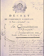 La Déclaration des drits de l'homme et du citoyen (1789)